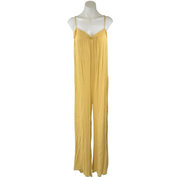 WeWoreWhat Women's Yellow Sleeveless Cami Camisole Wide Leg Romper Jumpsuit L - Image 3