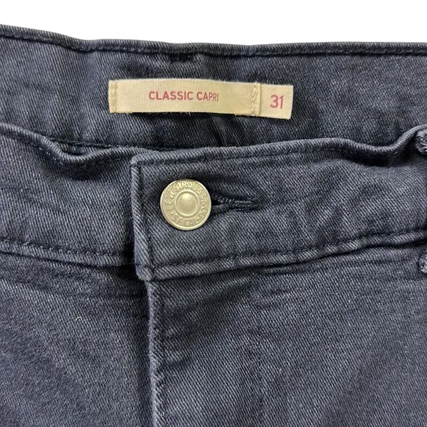 Levis Blue Classic Capri High Waist Lightweight Stretch Jeans Womens 12 31 Waist - Image 7