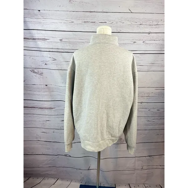 White Fox Los Angeles Quarter Zip Sweatshirt S/M Gray Oversized Pullover￼ - Image 3