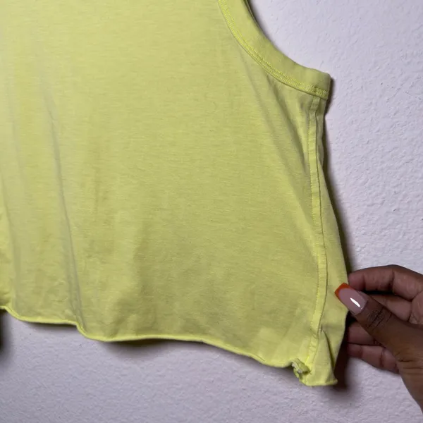 Lululemon Women Cotton Crop Tank Top 4 Electric Lemon Classic-fit Workout Gym - Image 6