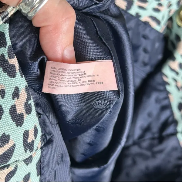 Juicy Couture | Teal Leopard Print Y2k Large Tote Bag - Image 7
