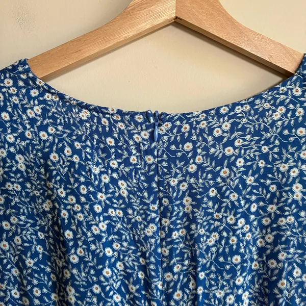Princess Polly Floral Mini Dress 8 Blue Womens Rayon V-Neck Short Sleeve - Image 10