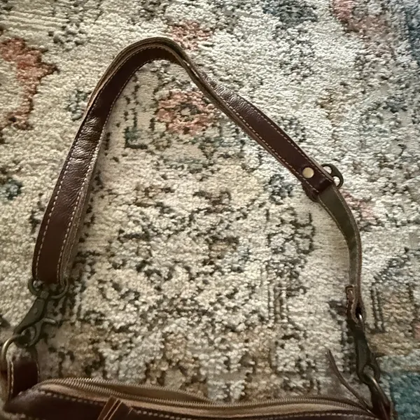 Myra Bag Canvas Leather Shoulder Bag Boho Southwestern Tote‎ Purse - Image 3