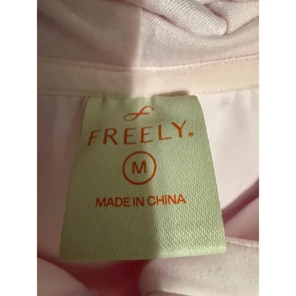 Freely Pink Quarter Zip Hoodie‎ Pullover Sweatshirt Women's Size Medium - Image 2