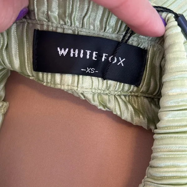 White Fox More About Me Mini Dress Pistachio - Image 12
