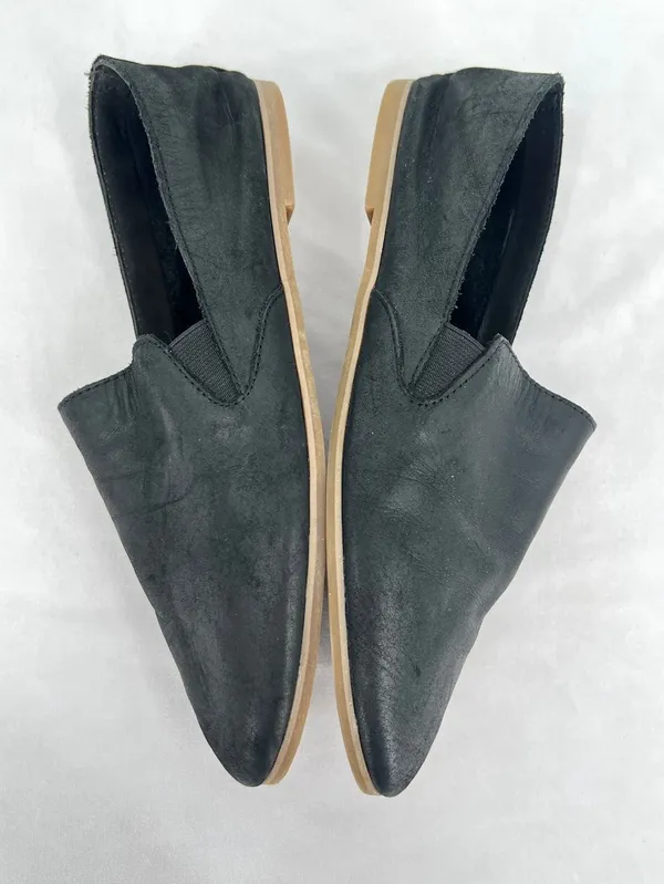 Lucky Brand Eason Black Suede Pointed Toe Slip On Loafer Flats 8.5M - Image 4