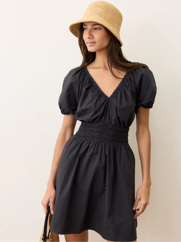 Marine Layer Emery‎ Poplin Mini Dress Black Size XL - Image 2