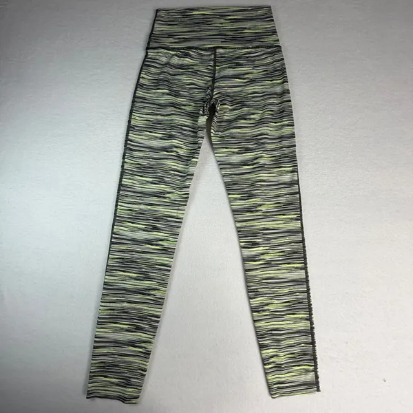 Aerie Chill Play Move Leggings Neon Yellow Black Space‎ Dye High Waisted Medium - Image 8