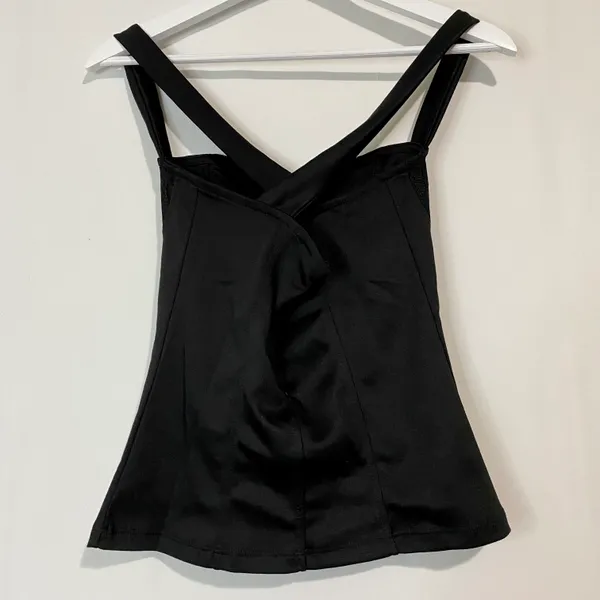 DNA Couture Women’s Crisscross Back Mock Corset Lace Tank Top Black NWOT - Image 8