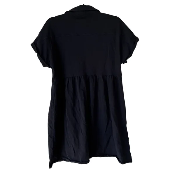 Tommy Hilfiger Navy Blue Polo Dress Large Cotton Babydoll Short Sleeve - Image 3