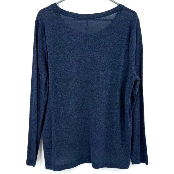 Gap Size Large Linen Blend‎ Long Sleeve Tee Shirt Top Blouse Blue Lightweight - Image 2