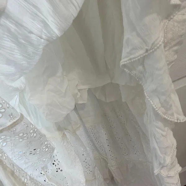 Free People Mockingbird White Eyelet Tiered Maxi Dress - Image 9