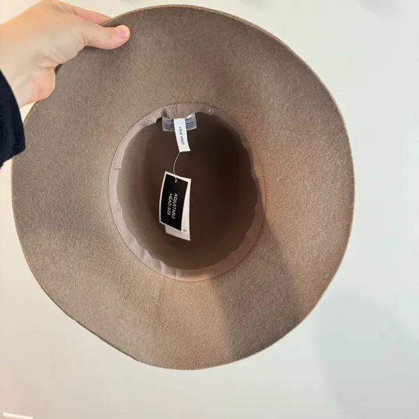 NWT Nine West 100% Wool Felt‎ Taupe Hat One Size - Image 2