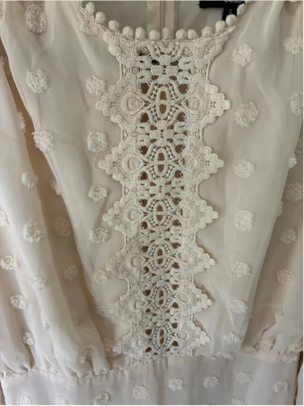Lulus Beige Lace Mini Dress Size Small - Image 5