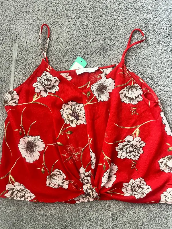 Lush Clothing Red Floral Tank Top - Image 3