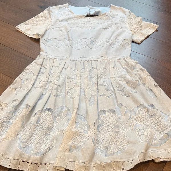 Women’s Light Blue Lace Mini Dress Size Medium C22-007 - Image 7