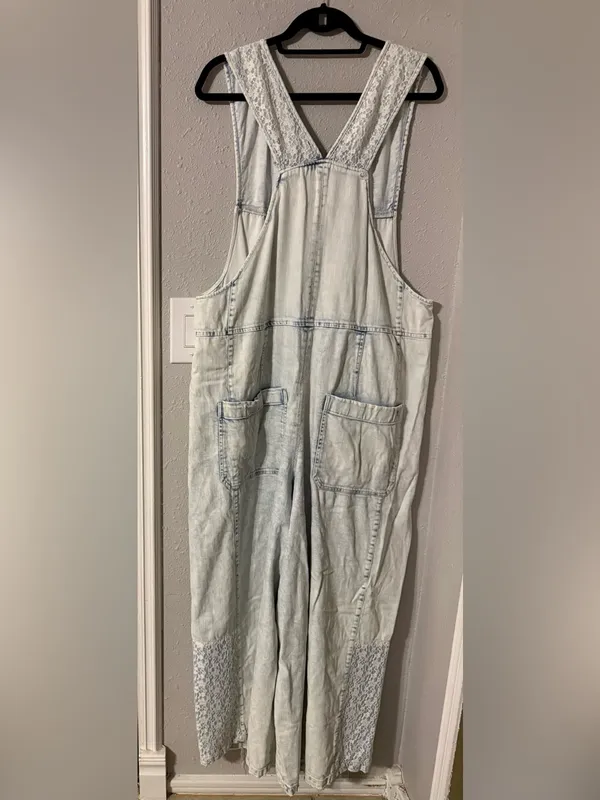 Pilcro Light Blue Denim Jumper Overalls with Wide Leg - Image 6