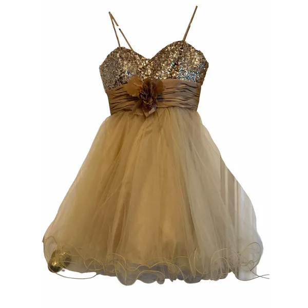 Dancing Queen USA Gold Sequin and Tulle Cocktail Dress - Size M - Image 3