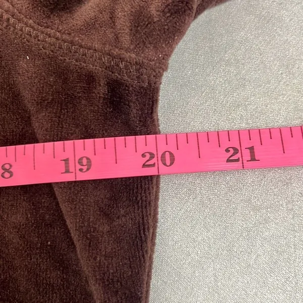 Oleg Cassini Sport Small Full Zip Front‎ Jacket Brown Velour Pockets Y2K Active - Image 8