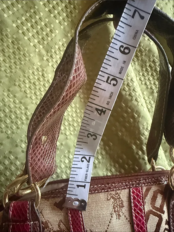 U.S. Polo Assn Women's Beige Logo Canvas Satchel with Pink Trim NWT - Image 11