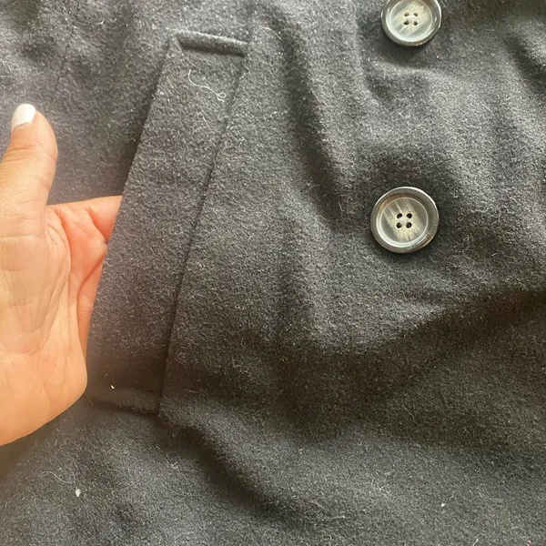 Old Navy Black Double-Breasted Peacoat with Wide Lapels - Image 4