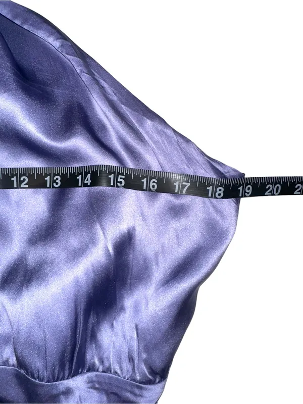 NWT Anthropologie Silk One Shoulder Purple Satin Side Slit Midi Dress 8 - Image 8