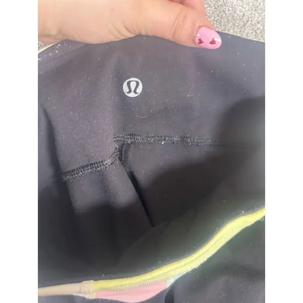 Lululemon Quilted Band reversible Full Length leggings black/pastel colors‎ 6 - Image 6