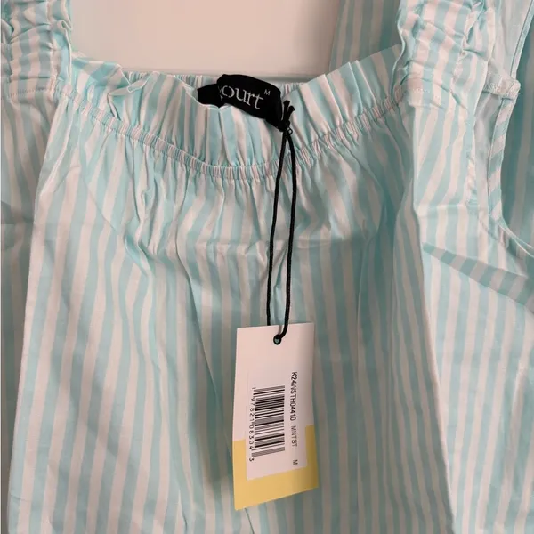 Few Moda kourt Aura Two-Piece Pajama Set -‎ Size M - Mint Stripe - NWT - Image 11