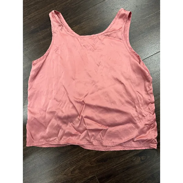 Vintage‎ Victoria's Secret 100% Silk Tank Top Pink Y2K Gold Tag Small - Image 2