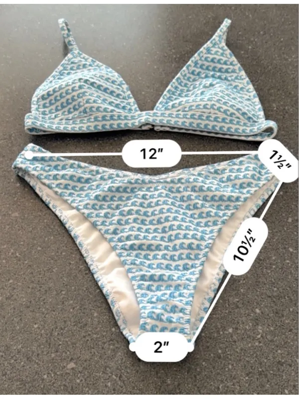 Seafolly Powder Blue & White Mesh Bikini Set size S - Image 3
