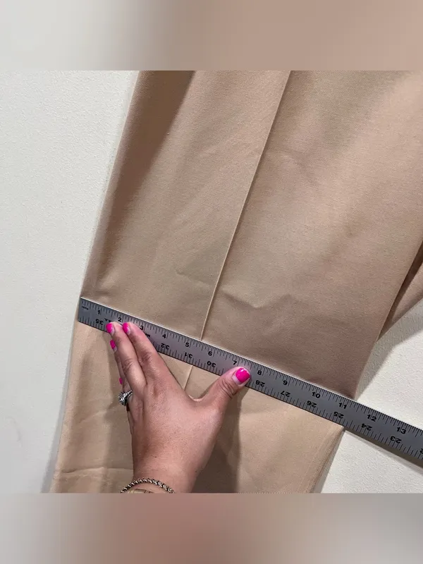 Vince Seam Front Trouser Wide Leg Camel Brown Khaki Size 14 - Image 5