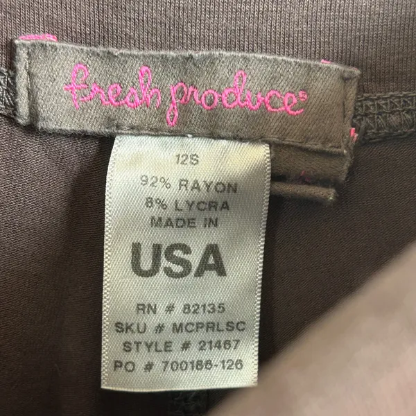 Fresh Produce Womens Brown Wide Leg Seam Front Rayon Stretch Pants Size L USA - Image 4
