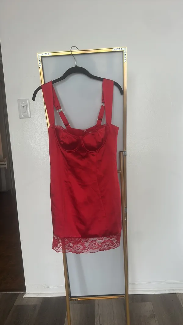 Claudelle Mini Dress in Red - Image 6