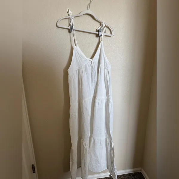 Jacquie the Label Flowy Boho Maxi Dress Sz S Strappy Tiered‎ Gauze Beach NEW - Image 3