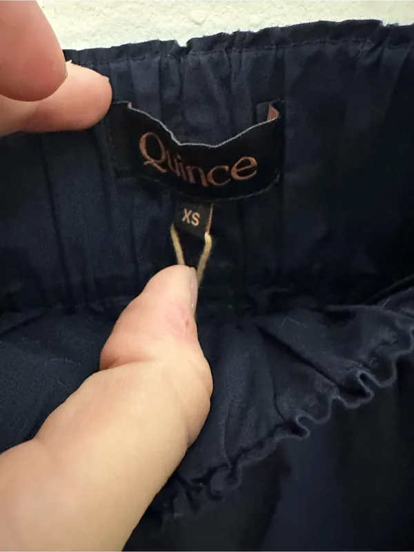 NWT Quince 100% organic cotton poplin pull on shorts xs navy - Image 3