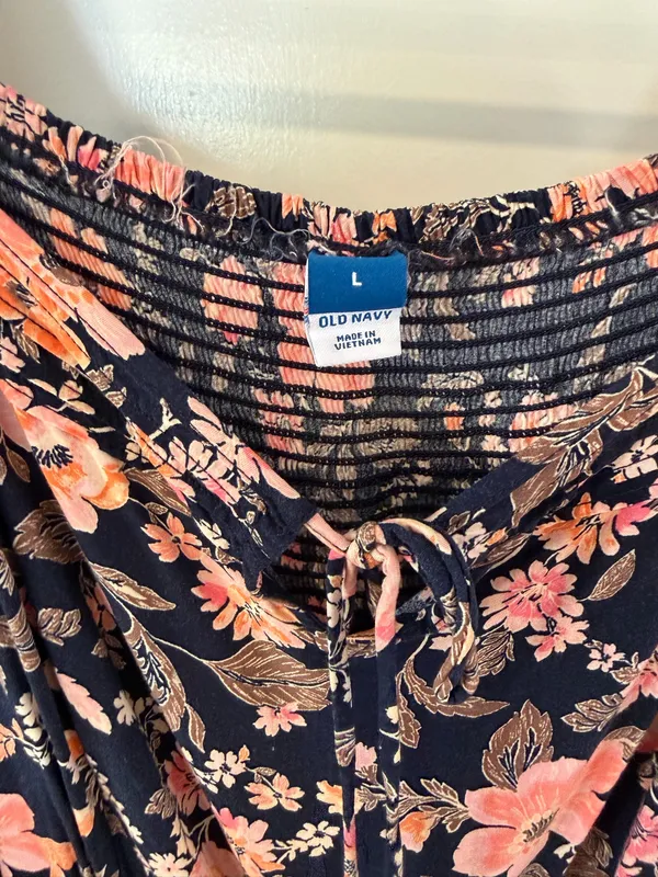 Navy Floral Old Navy Dress - Image 3