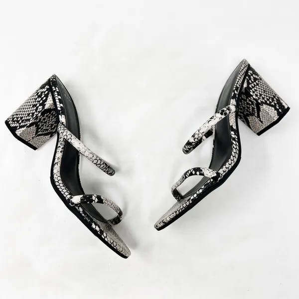 [A New Day] Snake Print Snakeskin Faux Leather Strappy Chunky Block Heels Sz 10 - Image 6