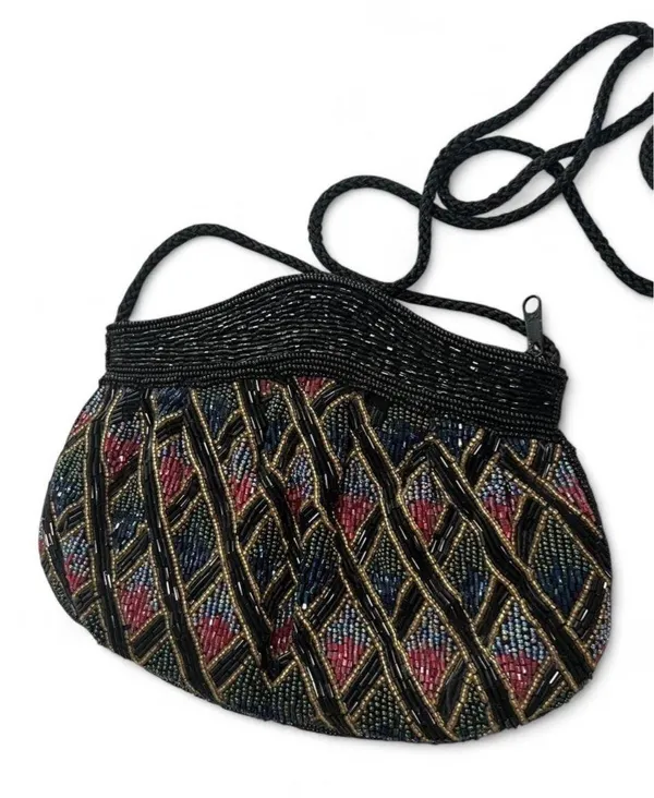 Vintage Beaded Bag Black - Image 3
