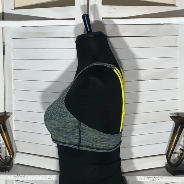 Lululemon Free to Be Bra Wild Sports Padded Strappy Blue Yellow Extra Small - Image 6