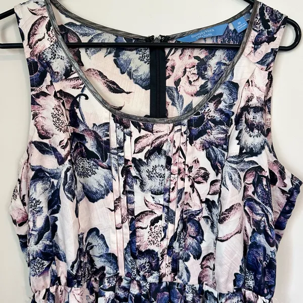 Simply Vera Vera Wang Blue Purple and White High Low Dress - Size: Medium - Image 3