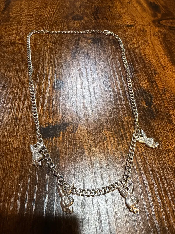 Playboy Bunny Necklace Masthead Logo Rhinestone Sparkly Jeweled Rabbit y2k 2000s - Image 2