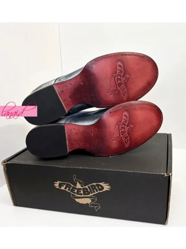 Freebird by Steven Mabel Leather Oxfords Distressed Edgy Grey Steampunk Loafers Flats 10 - Image 11