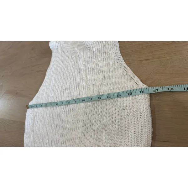 Reformation white ribbed knit sleeveless tank top size medium - Image 5