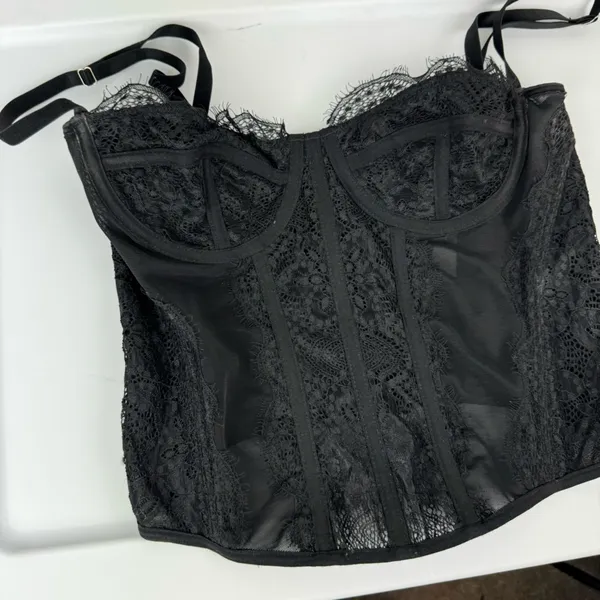 Dealmore Corset Top Sz Small Black Lace Mesh Crop Top - Image 10