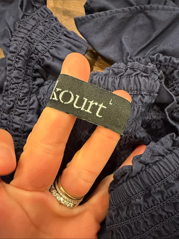 Kourt Women’s Navy Smocked Tiered Sundress Size Large - C60-038 - Image 3