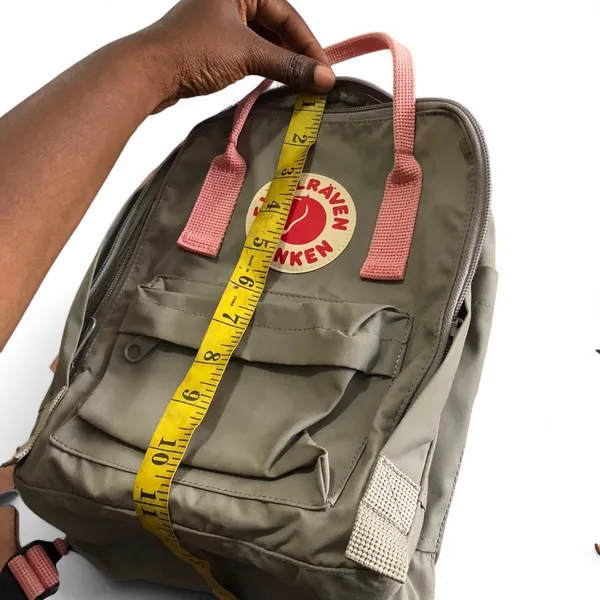 Fjällräven Kanken Mini Backpack Two Tone Fog Grey Pink Preppy School Travel Festival Hiking Outdoor Gorpcore Vinylon Water-Resistant, Classic Design Like New w/ seat pad inserts - Image 7