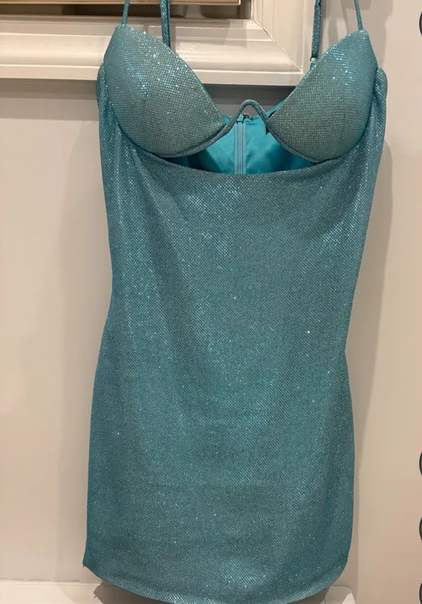 Blue Sparkle mini dress Size XS - Image 4