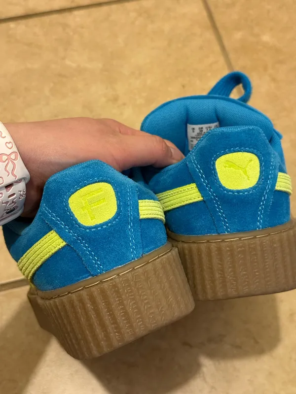 Cobalt Blue Fenty x Puma sneakers with neon yellow accents (discontinued) - Image 5