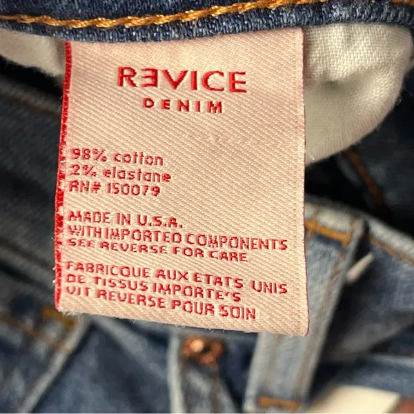 Revice Star Butt‎ Two Toned Blue Denim Skinny Seamed Jean Womens Size 28 - Image 6