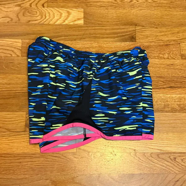 Nike Women’s Medium Blue Neon Lined Running Shorts Athletic Sporty Athleisure - Image 6